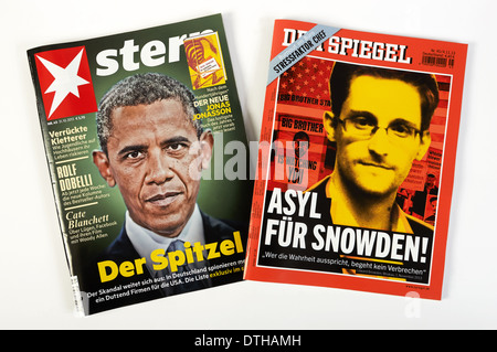 Stern & Der Spiegel Deutsch wöchentliche Nachrichtenmagazine Stockfoto