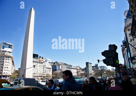 Obelisk im Plaza Republica, Avenida 9 de Mayo, Buenos Aires Stockfoto