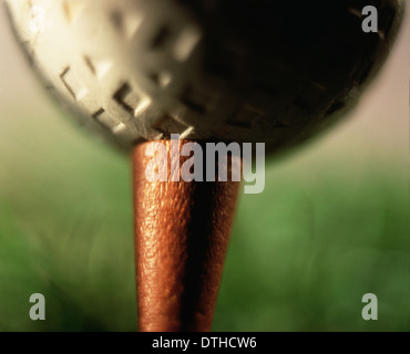 Detail eines Vintage Golfballs hautnah Stockfoto