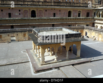Innenhof, Amber Fort nr Jaipur, Rajasthan, Indien Stockfoto
