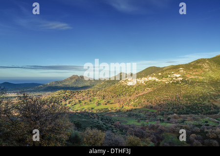 Die Hügel Dorf von Belgodere in der Balagne Region Nord-Korsika, Frankreich Stockfoto