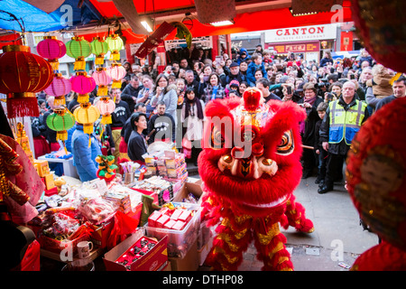 Dragon Dance, West End, Chinese New Year Feiern, London, Vereinigtes Königreich Stockfoto