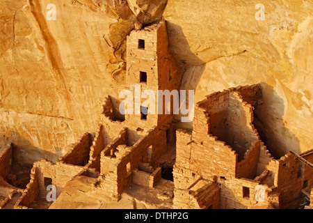 Square Tower House, Mesa Verde Nationalpark, Colorado USA Stockfoto