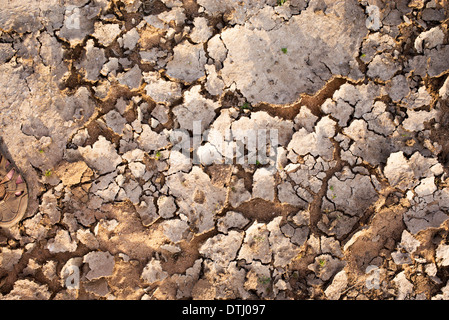 Ausgetrocknet Flussbett in Indien Stockfoto