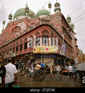 Nakhoda Moschee in Kolkata Kalkutta in Westbengalen in Indien in Südasien. Muslimische muslimische Religion religiöse Islam islamische Architektur Gebäude Reisen Stockfoto