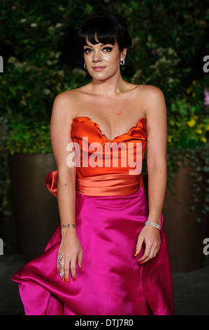 Lily Allen kommt für den British Academy Film Awards 2014 After Party im Grosvenor Hotel. Stockfoto