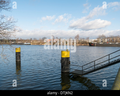 Fluss Elbe bei Geesthacht, Schleswig-Holstein, Deutschland Stockfoto