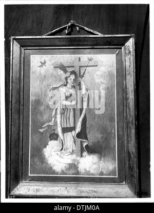 Ein Gemälde von Saint Agnes, auch bekannt als Santa Inez, ausgestellt in Mission San Luis Obispo de Tolosa, Kalifornien, um 1906. Stockfoto