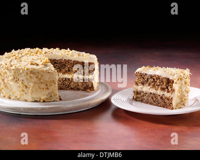 Zitrone-Pekannuss-Pfannkuchen Stockfoto