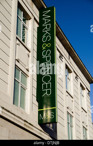 Marks & Spencer Shop, Stadtzentrum von Cardiff, Wales. Stockfoto