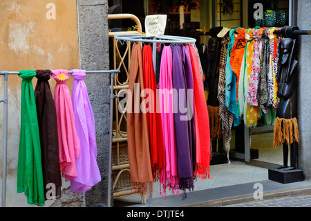 Schal-Shop Orvieto Umbrien Italien Stockfoto