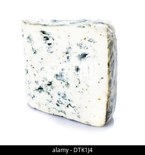 Gorgonzola Käse Teil isoliert auf weißem Hintergrund Stockfoto