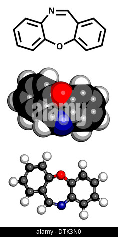 Dibenzoxazepine (CR) Tränengas-Molekül. Als ein Riot Control-Agent verwendet. Stockfoto