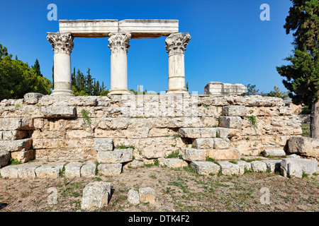 Tempel-E im antiken Korinth, Griechenland Stockfoto