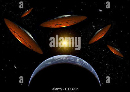 Alien-Invasion Kraft. Stockfoto