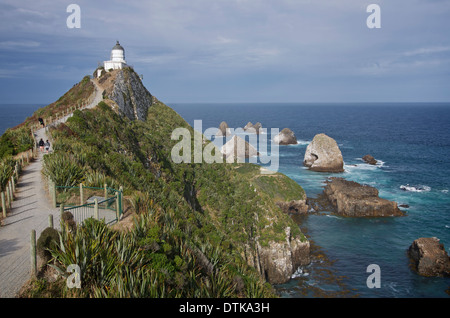 Nugget Point Lighthouse Catlins Südinsel Neuseeland Stockfoto