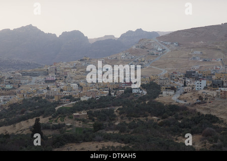 Wadi Musa Township ausserhalb Petra Jordan Stockfoto