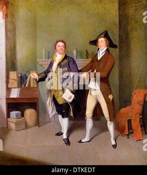 Samuel de Wilde, John Quick und John Fawcett in Thomas Moretons "The Way to Get Married" 1796 Öl auf Leinwand. Stockfoto