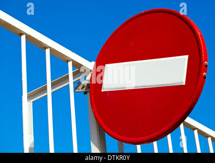Rundes Schild No Entry Stockfoto