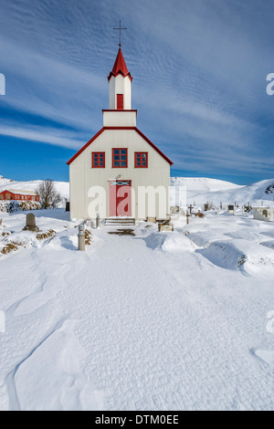 Isländisch-Kirche in der Nähe von Vík Í Mýrdal, Island Stockfoto