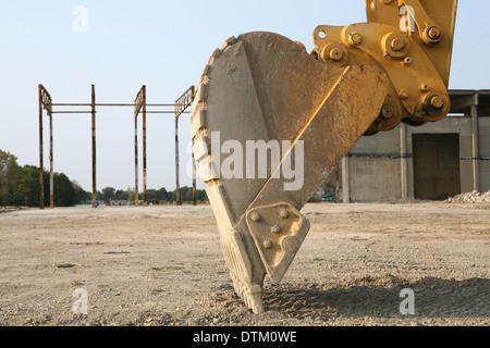 Hacke zurück, aus nächster Nähe auf Baustelle Stockfoto