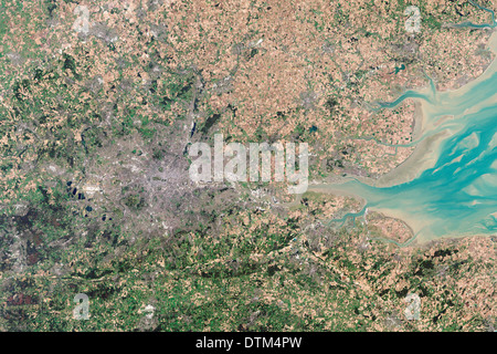 London England wie aus dem Weltraum gesehen Stockfoto