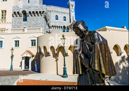 Europa, Frankreich, Fürstentum Monaco, Monte Carlo. François Grimaldi sagte "schlaue" Malizia in italienischer Sprache. Fürstenpalast. Stockfoto