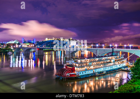 Chattanooga, Tennessee, USA Innenstadt über den Tennessee River. Stockfoto