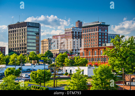Greenville, South Carolina, USA Innenstadt von Gebäuden. Stockfoto