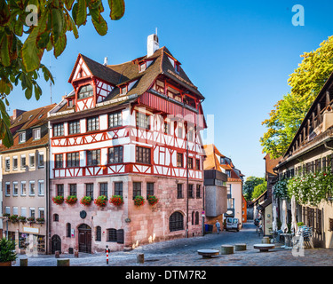 Nürnberg, Deutschland am historischen Albrecht Dürer Haus. Stockfoto