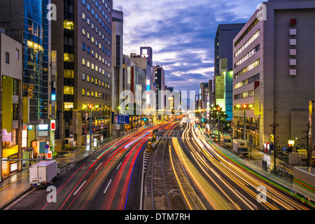 Hiroshima, Japan Innenstadt bei Aioi-Dori Avenue. Stockfoto