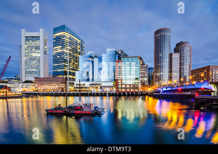 Boston, Massachusetts Innenstadt Skyline. Stockfoto