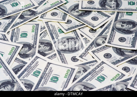 Hundert-Dollar-Noten für Hintergrund Stockfoto