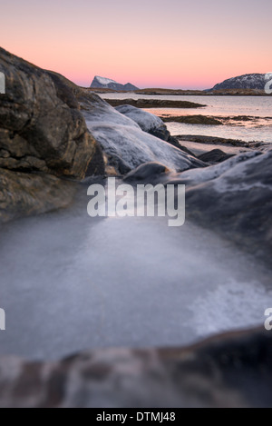 Blick auf zuschwamm von Sommaroy in der Nähe von Tromsø, Norwegen Stockfoto