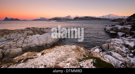 Blick auf zuschwamm von Sommaroy in der Nähe von Tromsø, Norwegen Stockfoto