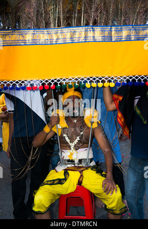 Szenen von die bizarre und einzigartige Thaipusam Festival. Stockfoto