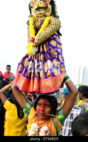 Szenen von die bizarre und einzigartige Thaipusam Festival. Stockfoto