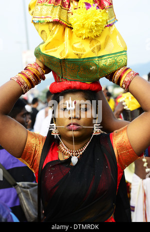 Szenen von die bizarre und einzigartige Thaipusam Festival. Stockfoto