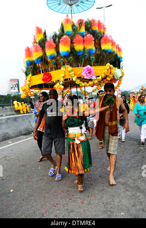 Szenen von die bizarre und einzigartige Thaipusam Festival. Stockfoto