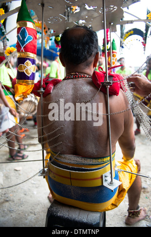 Szenen von die bizarre und einzigartige Thaipusam Festival. Stockfoto