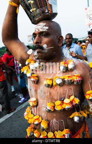 Szenen von die bizarre und einzigartige Thaipusam Festival. Stockfoto