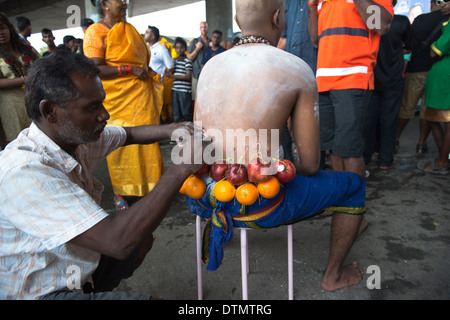 Szenen von die bizarre und einzigartige Thaipusam Festival. Stockfoto