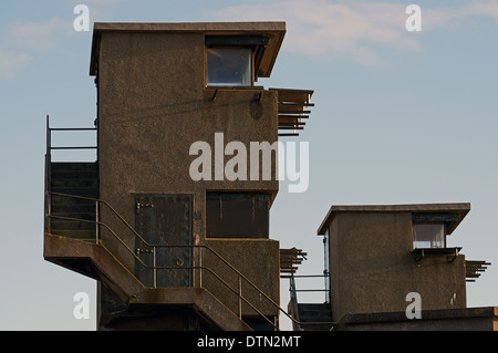 WW2 Aussichtstürme, Landguard Fort, Felixstowe, Suffolk, UK. Stockfoto