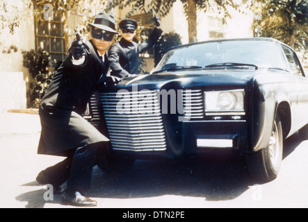DER GREEN HORNET 1966 / 67 ABC TV-Serie mit Van Williams auf der linken Seite und Bruce Lee und ihr Auto Black Beauty Stockfoto