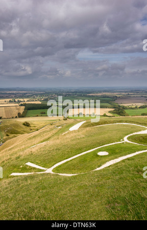 Uffington White Horse, Vale of White Horse, Oxfordshire, Vereinigtes Königreich Stockfoto