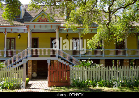 Louisiana, New Orleans, Vacherie. "Laura" historische Antebellum Creole Plantation. Haus von außen. Stockfoto