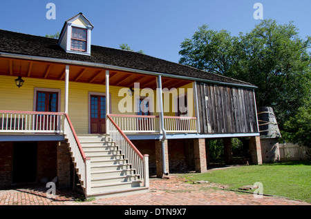 Louisiana, New Orleans, Vacherie. "Laura" historische Antebellum Creole Plantation. Veranda. Stockfoto