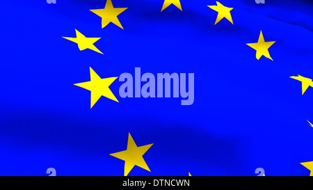 Hochdetaillierte 3d Render eine EU-Flagge Stockfoto