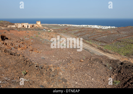 Alt und neu, Charco del Palo, Lanzarote Stockfoto