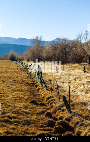 Ranchland und Weide neben kleinen Bergstadt Salida, Colorado, USA Stockfoto